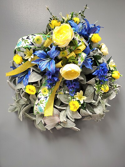 Blue &amp; Yellow Wreath