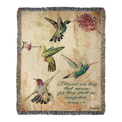 Hummingbird Floral Throw