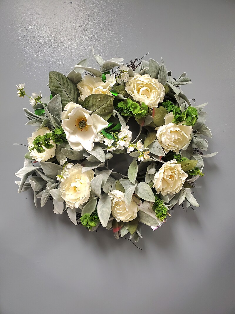 Neutral Elegance Wreath arranged by a florist in Lexington, KY Bella