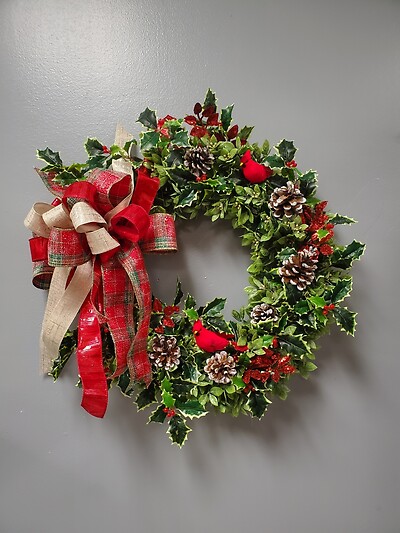 Cardinal Christmas Wreath