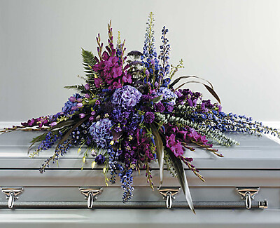 A Purple Garden Casket Spray